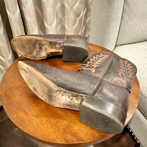 Larry Mahan Men’s Brown Genuine Cowboy Western Boots / Shoes Men's Size: 12D - Picture 8 of 13